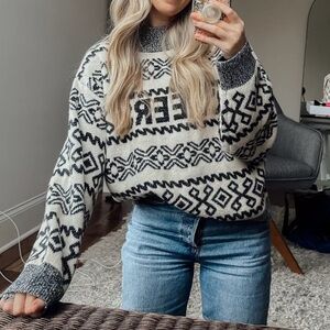 Cheers Crewneck Pullover Sweater - A New Day Off-White